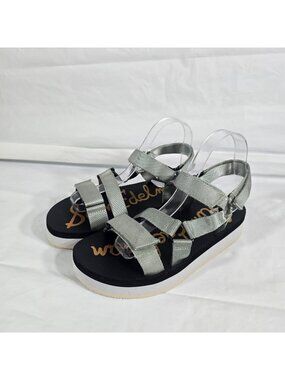 Sam Edelman Mariace Nylon Sandals Women Size 8.5 Gray Strappy Adjustable Outdoor